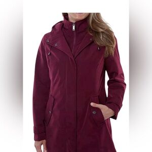 Hooded Rain Jacket HFX women’s burgandy Medium